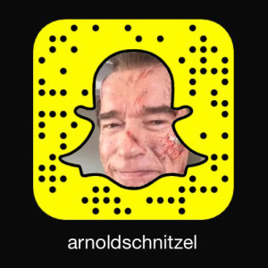 Arnold Schwarzenegger Rocks at Snapchat