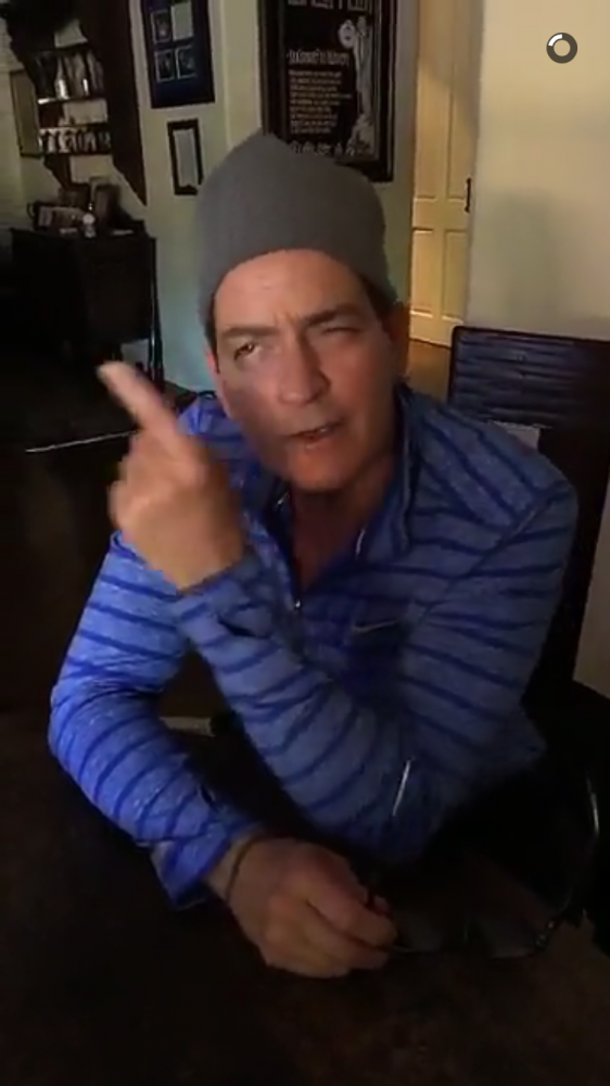 Charlie Sheen HIV positive Snapchat celebrity username